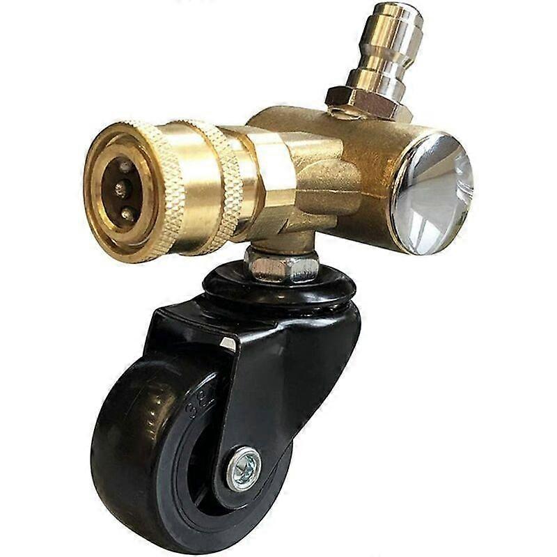 Brass Swivel Coupler | Pressure Washer Adapter with Rotating Wheel, 1/4" Quick