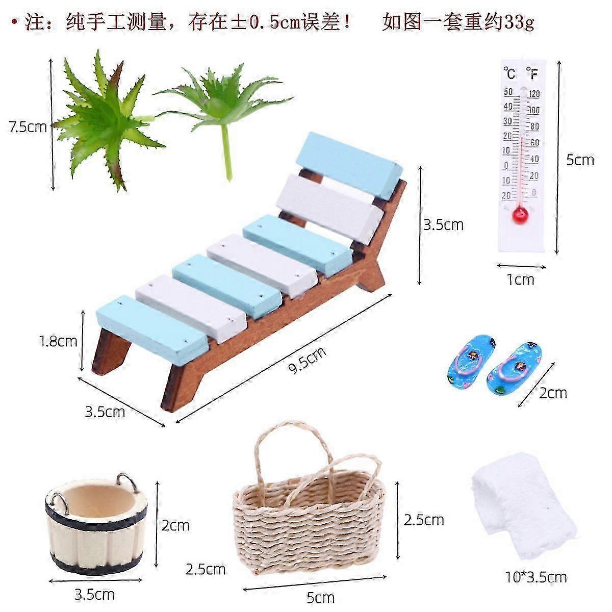 2025 Mini Beach Set Miniature Model Ornament Summer Ocean Simulation Scene Photo Decoration Props