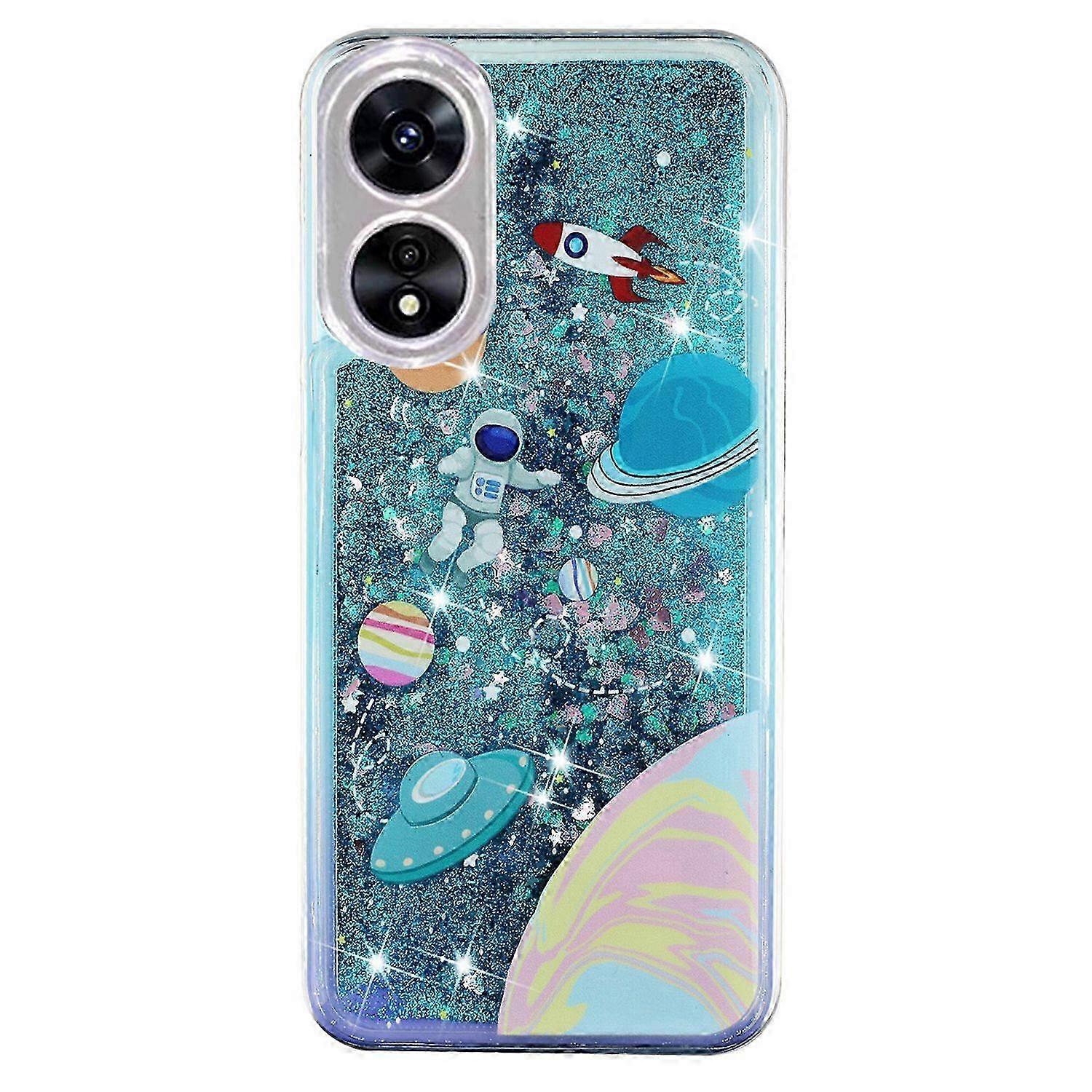 For Oppo A17 4G/A17k 4G Quicksand Phone Case Embossment Pattern Anti-drop Phone TPU Cover - Universe