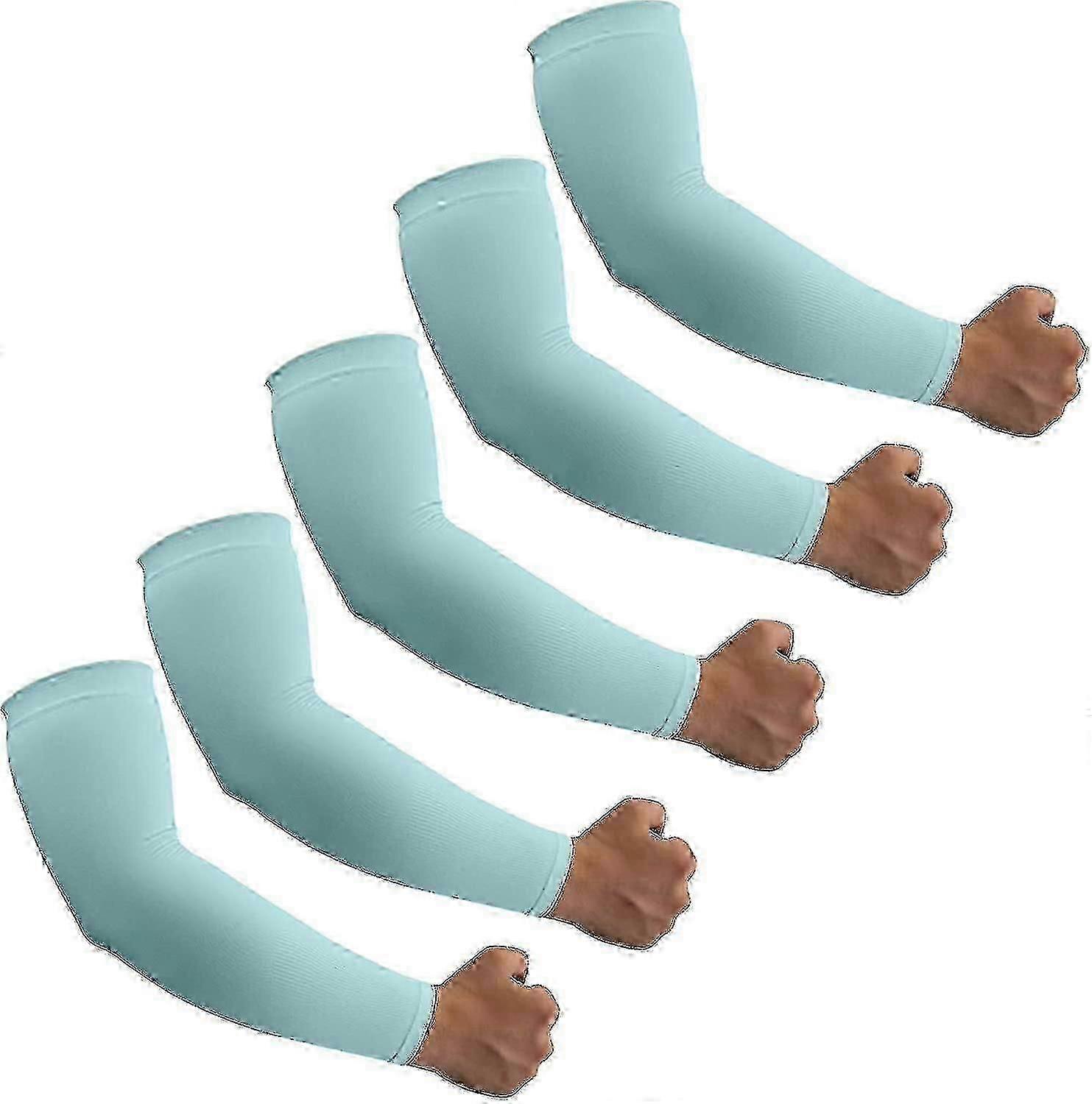 5 Çift UPF50 + Güneş UV Koruma Soğutma Sıkıştırma Kollu Kol Dövme Kapağı Güneş Kremi Kol Muhafızları Spor Giyim