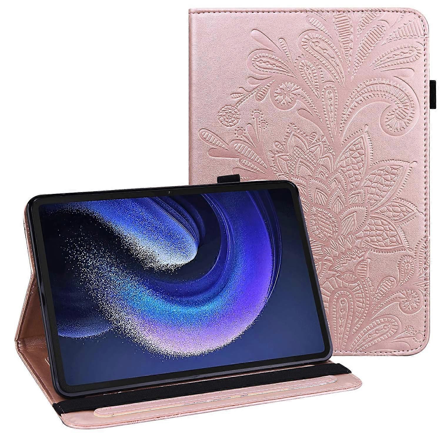 For Xiaomi Pad 6 Anti-Scratch PU Leather Tablet Stand Case Flower Imprinting Wallet Tablet Cover