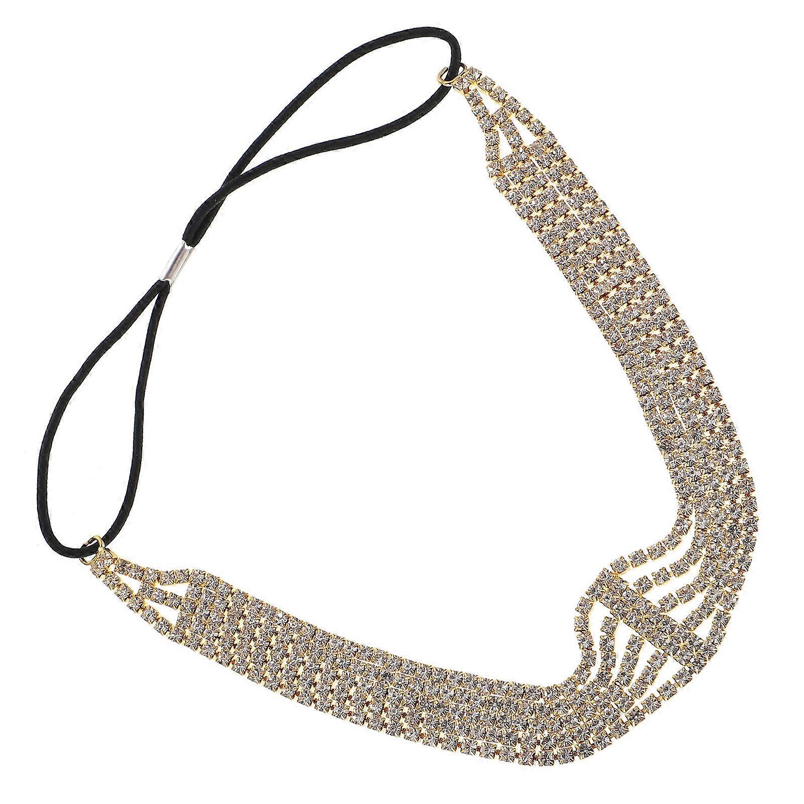 Rhinestone Water Drip Headband Multi-Layer Wedding Head Chain