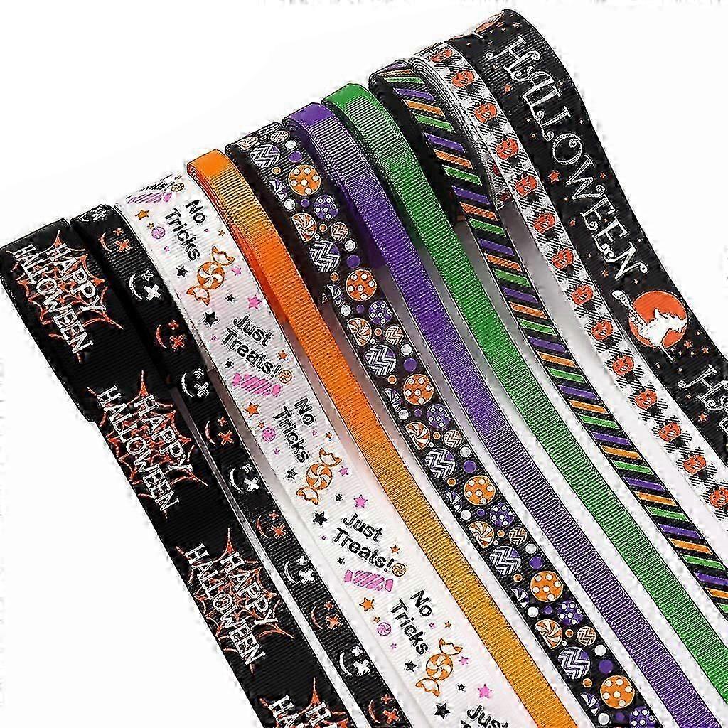 Halloween Holiday Ribbon Printed Grosgrain Ribbons Assorted Decorations