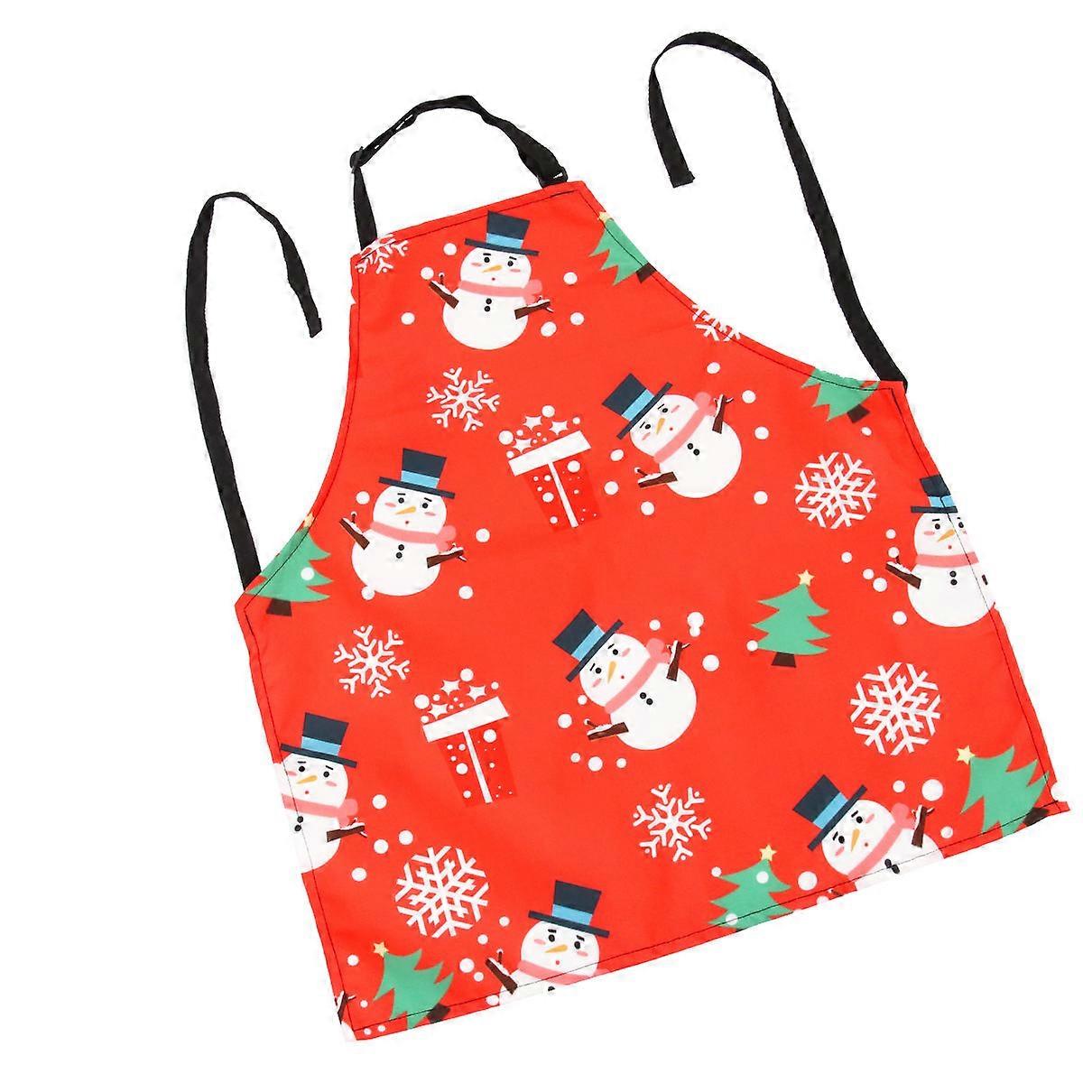 Christmas Apron Red for Decor Unisex Polyester Cotton Chef Apron