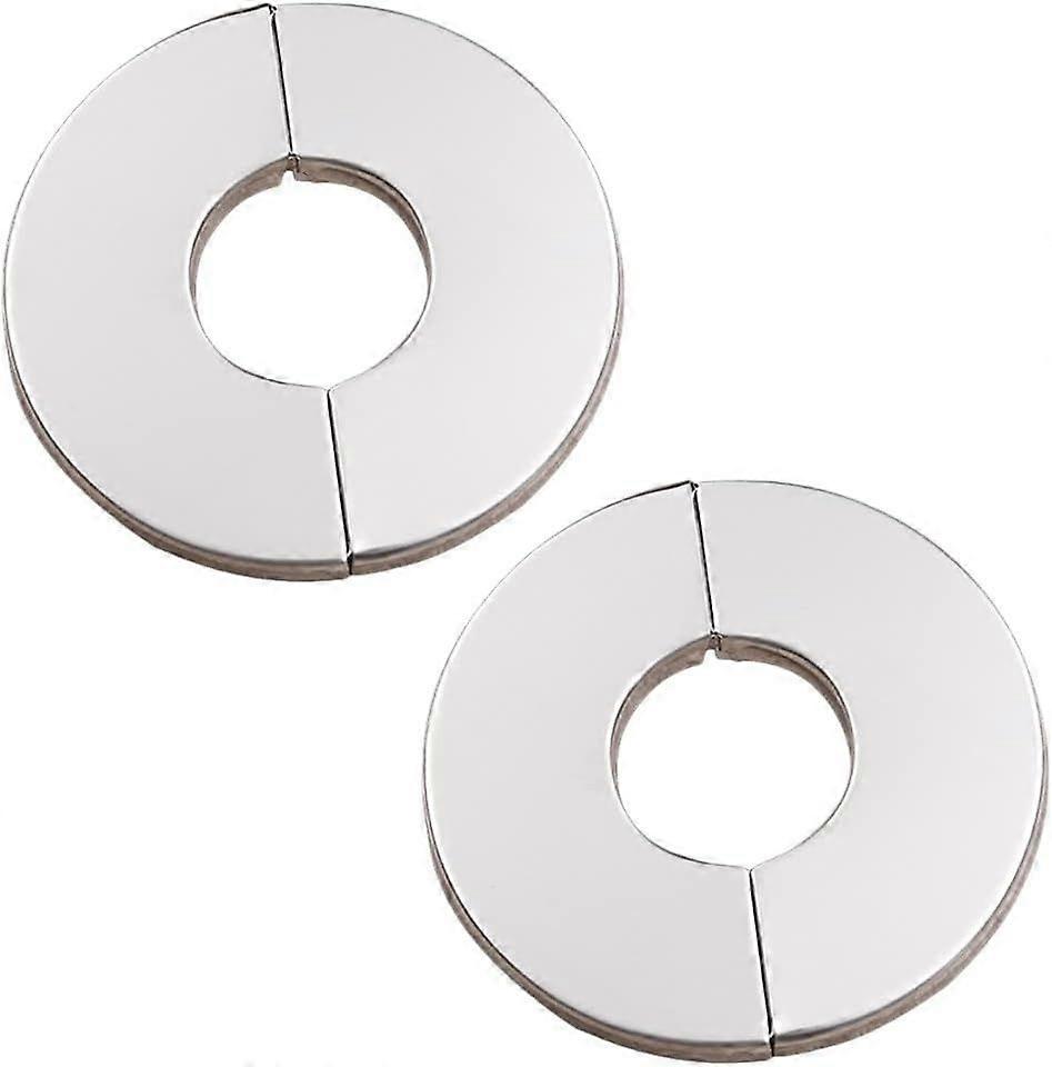 Set of 2 chrome-plated stainless steel faucet covers for 42 mm hole