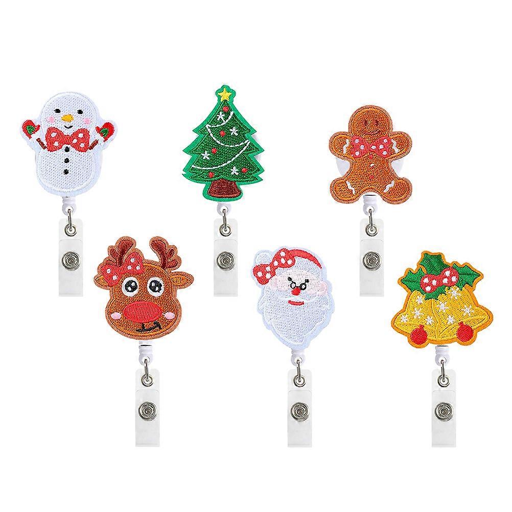 Felt Badge Reel Decorative Badge Holder for Daily Use 6Pcs Set