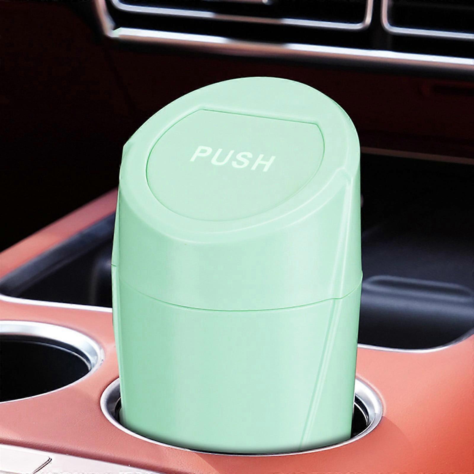 siubich Car Trash Can with Lid Clearance! Mini Auto Garbage Can Leakproof Vehicle Trash Bin Fits Cup Holder in Console or Door