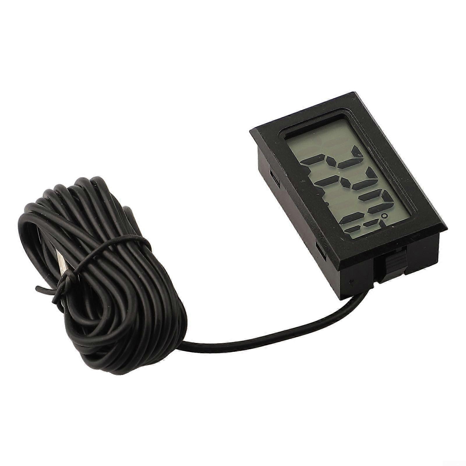 LCD Digital Temperature Monitor With External Sensor Probe For Aquarium Terrarium Indoor Outdoor 50 To 110C, 3m Cable