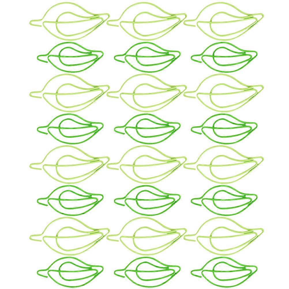 Office Paper Clips Leaf Shaped Document Clips for Paperwork 90Pcs Green