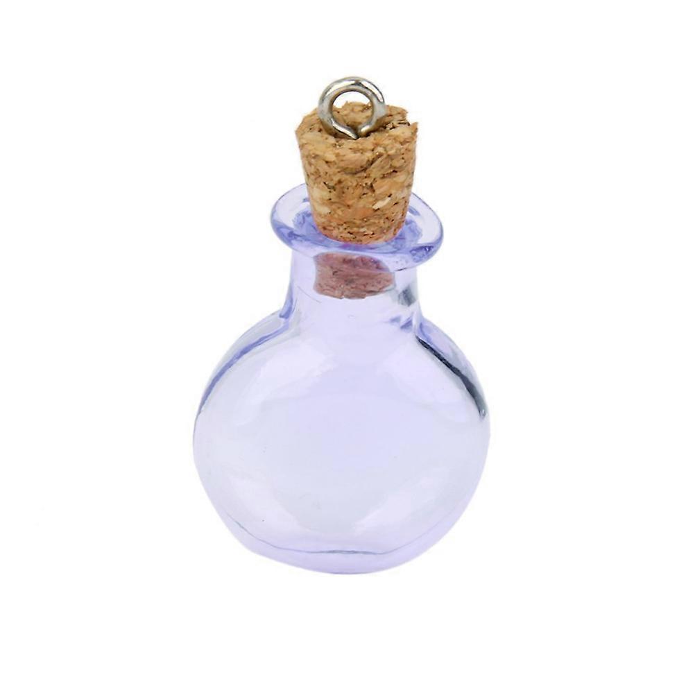 Mini Glass Cork Bottles for Decoration with 20Pcs Purple Round Flat Vials