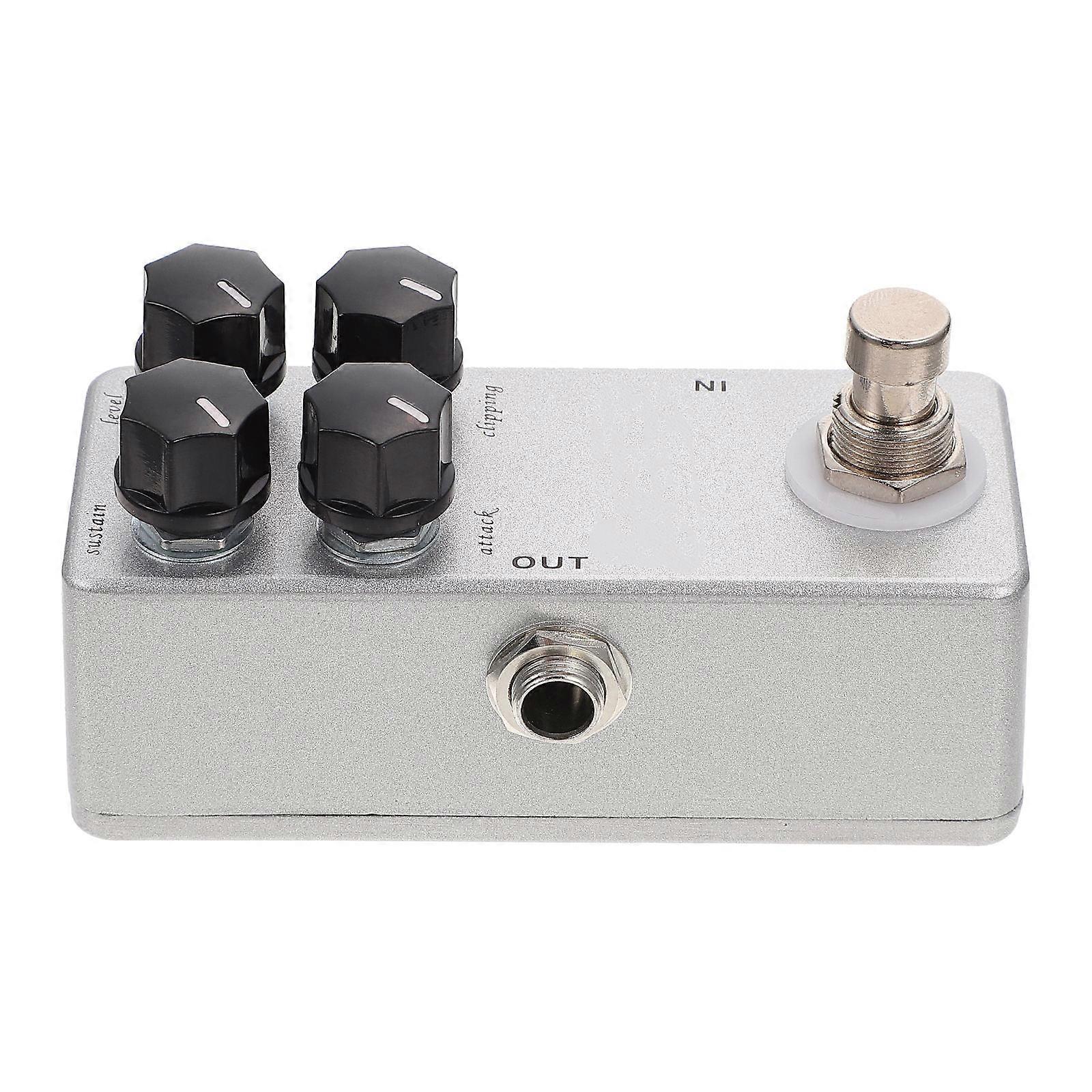 Mini Guitar Effector Overload Effector for Guitar Use 2Pcs Silver Metal