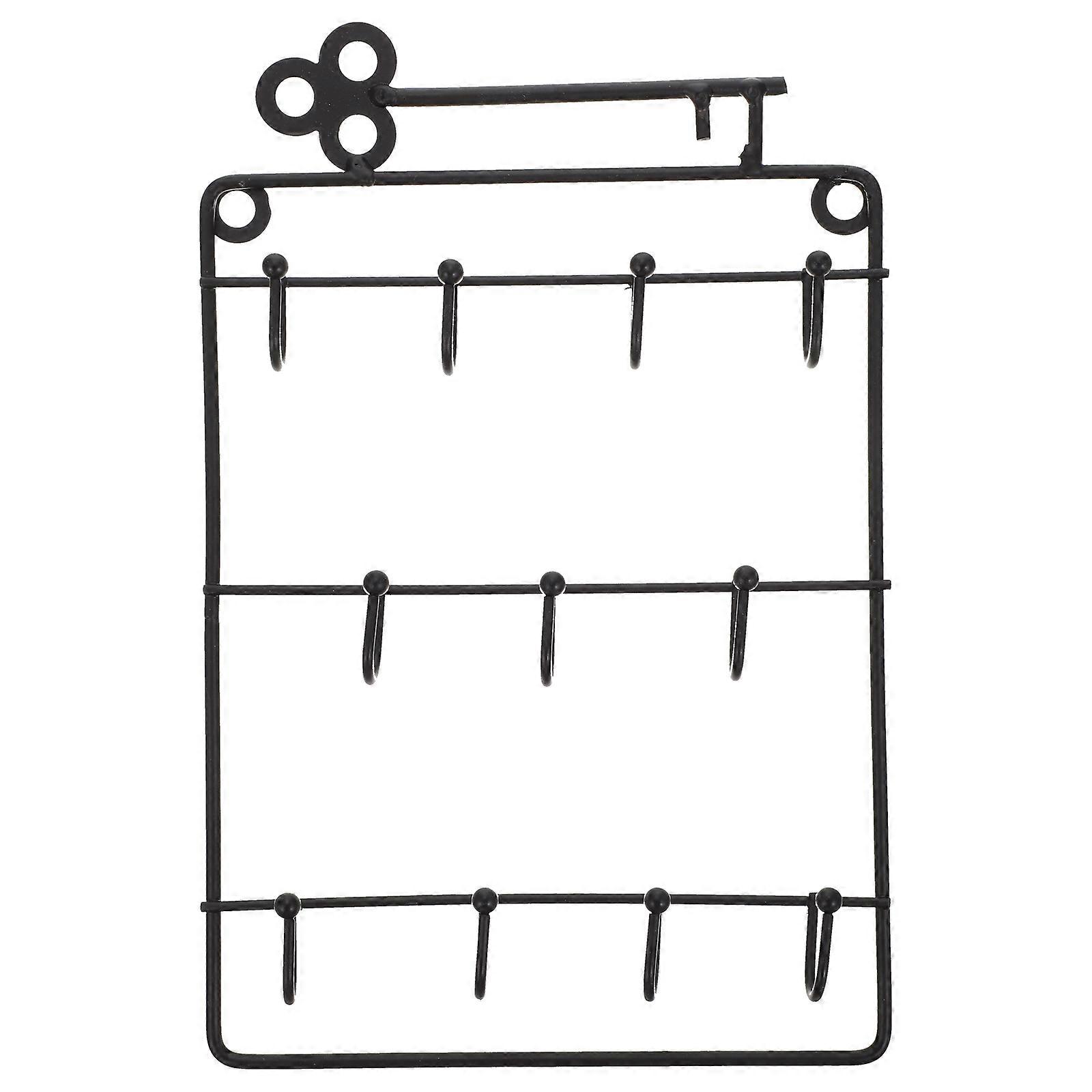 Black Wall Mounted Hook Iron Hanging Hook for Storage Use 2Pcs Hooks