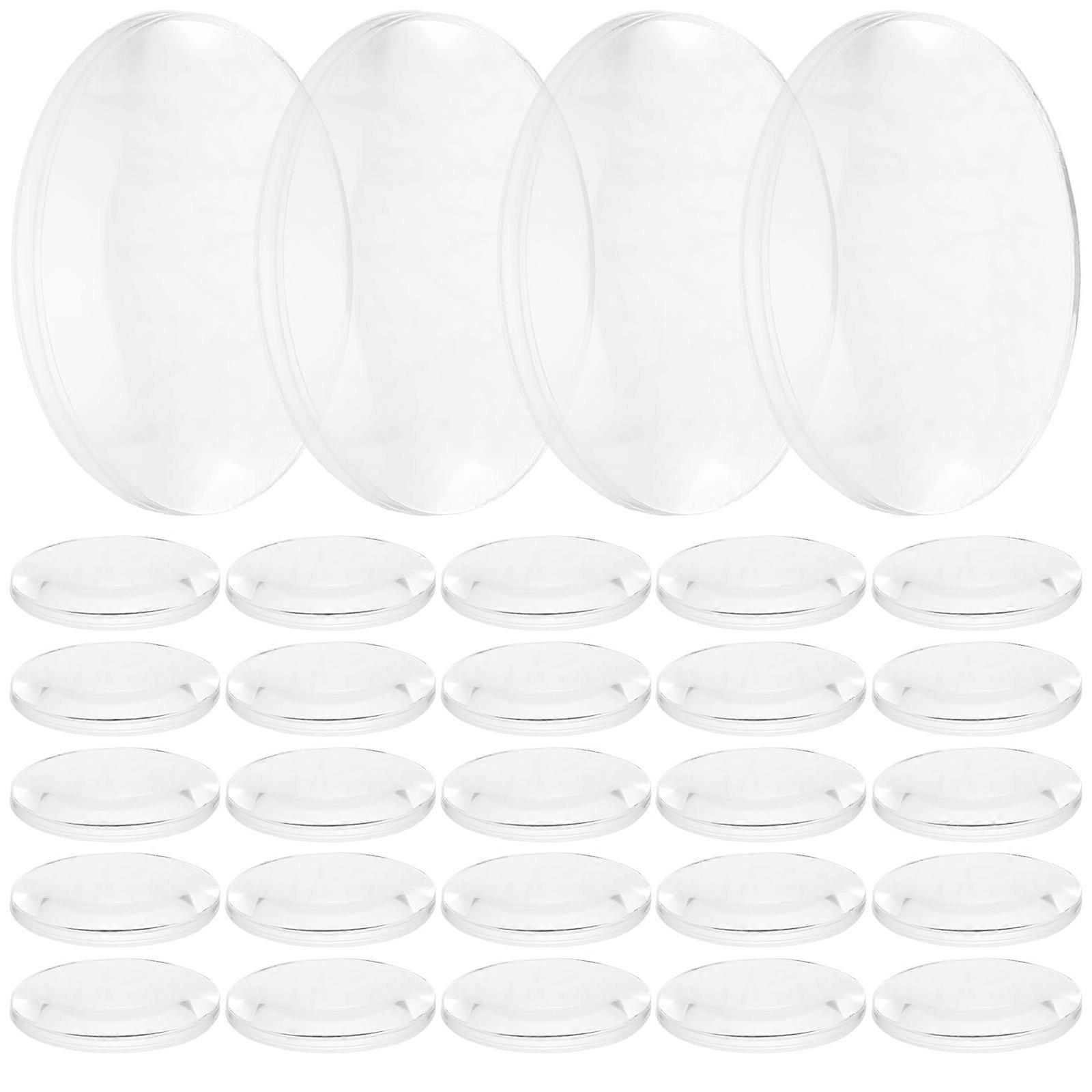 60Pcs Acrylic Transparent Convex Lens Optical Lens for Experiment Use