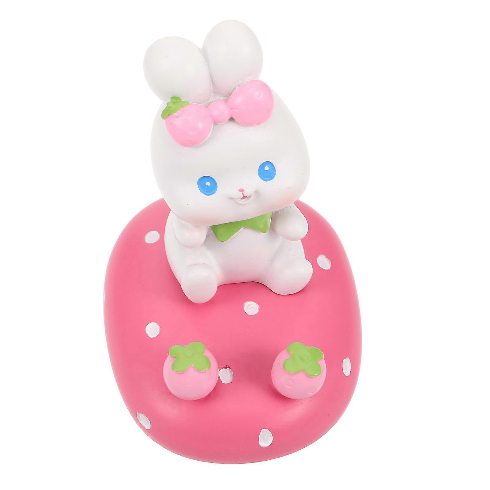 Resin Rabbit Phone Holder Multi Function 5Pcs Cute Bunny Figurine