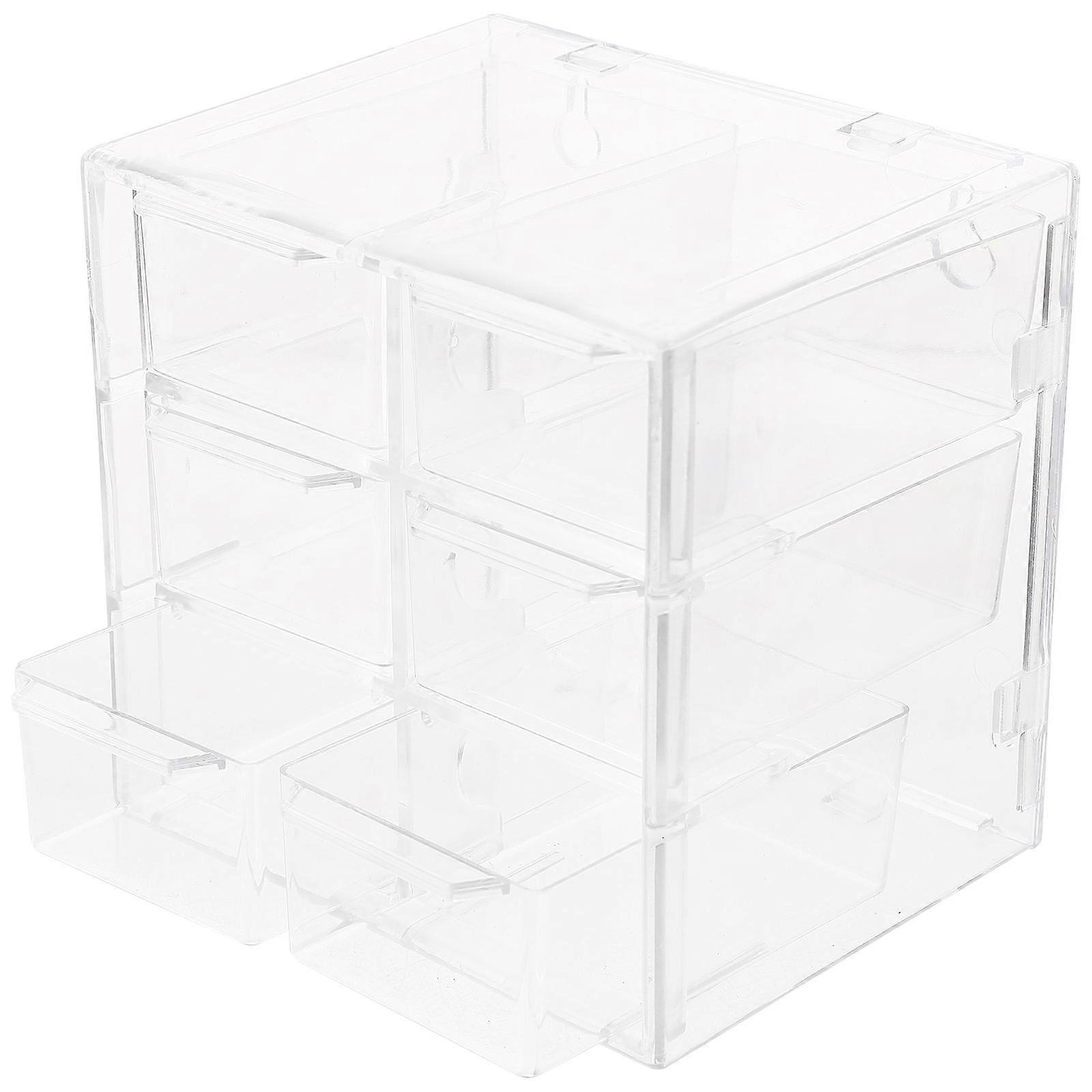 Practical Organizer Desktop Storage Box for Storage 5Pcs Transparent Drawer