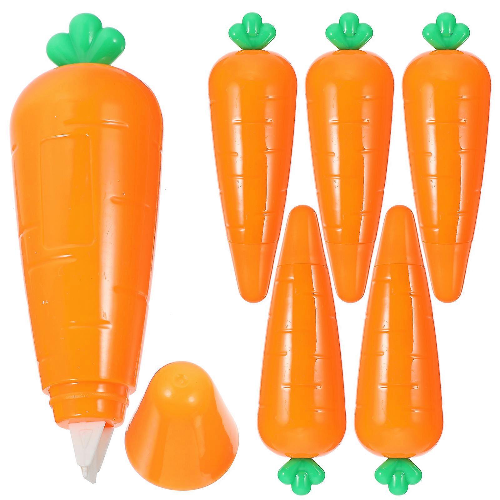Cute Carrot Shape Stationery Correction Tape 6Pcs Random Color Cover Mistakes For Students And Kids