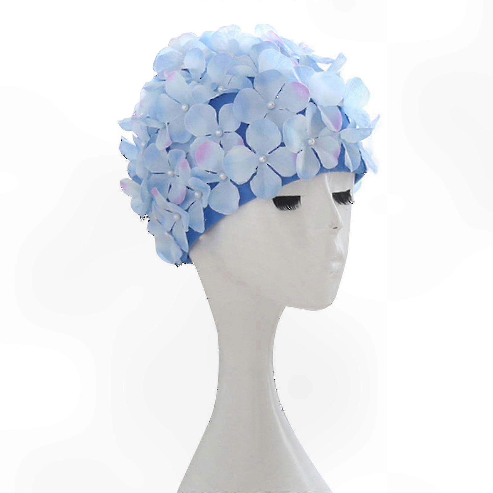 Capac de înot floral retro pentru femei 3D Petal Design Pălărie de baie Doamnelor Accesoriu de înot