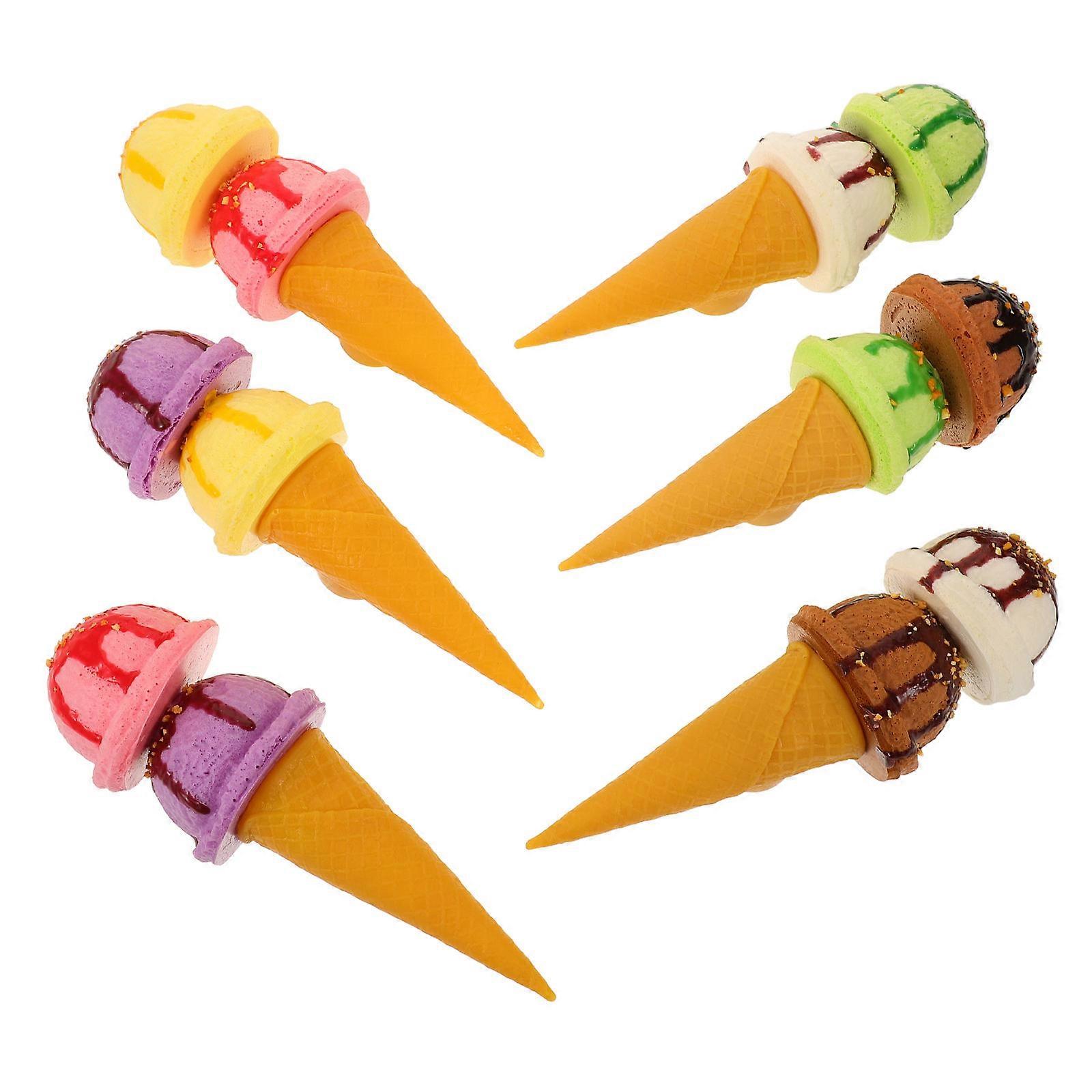 Artificial Ice Cream Cone for Display 24Pcs Assorted Color PU Props