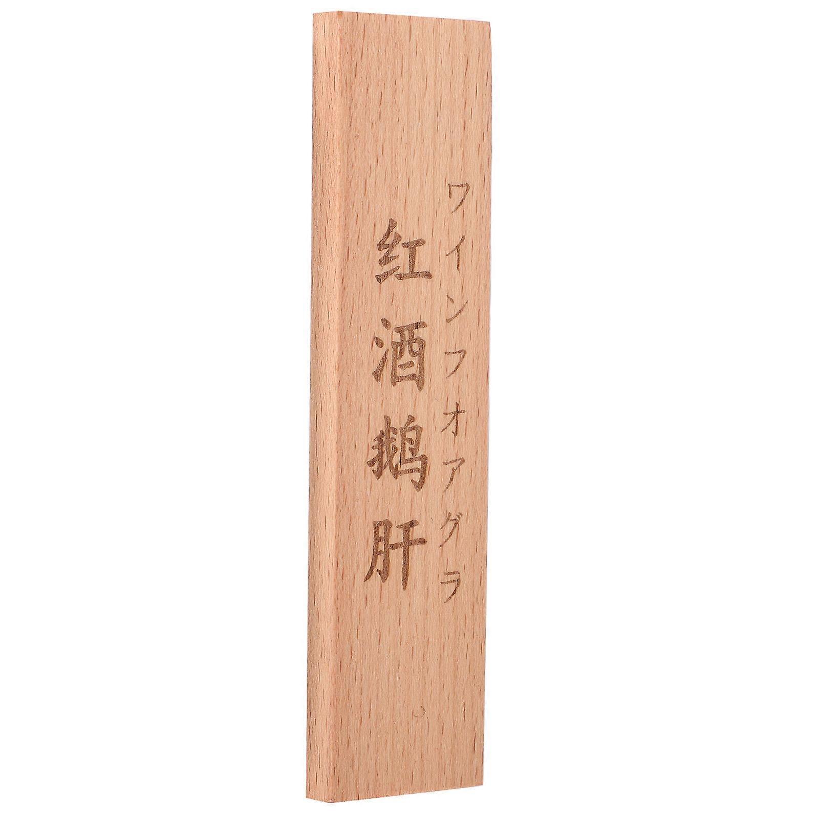 Wooden Rectangle Japanese Food Name Tag 12x3cm Suitable For Event Decorators 3Pcs