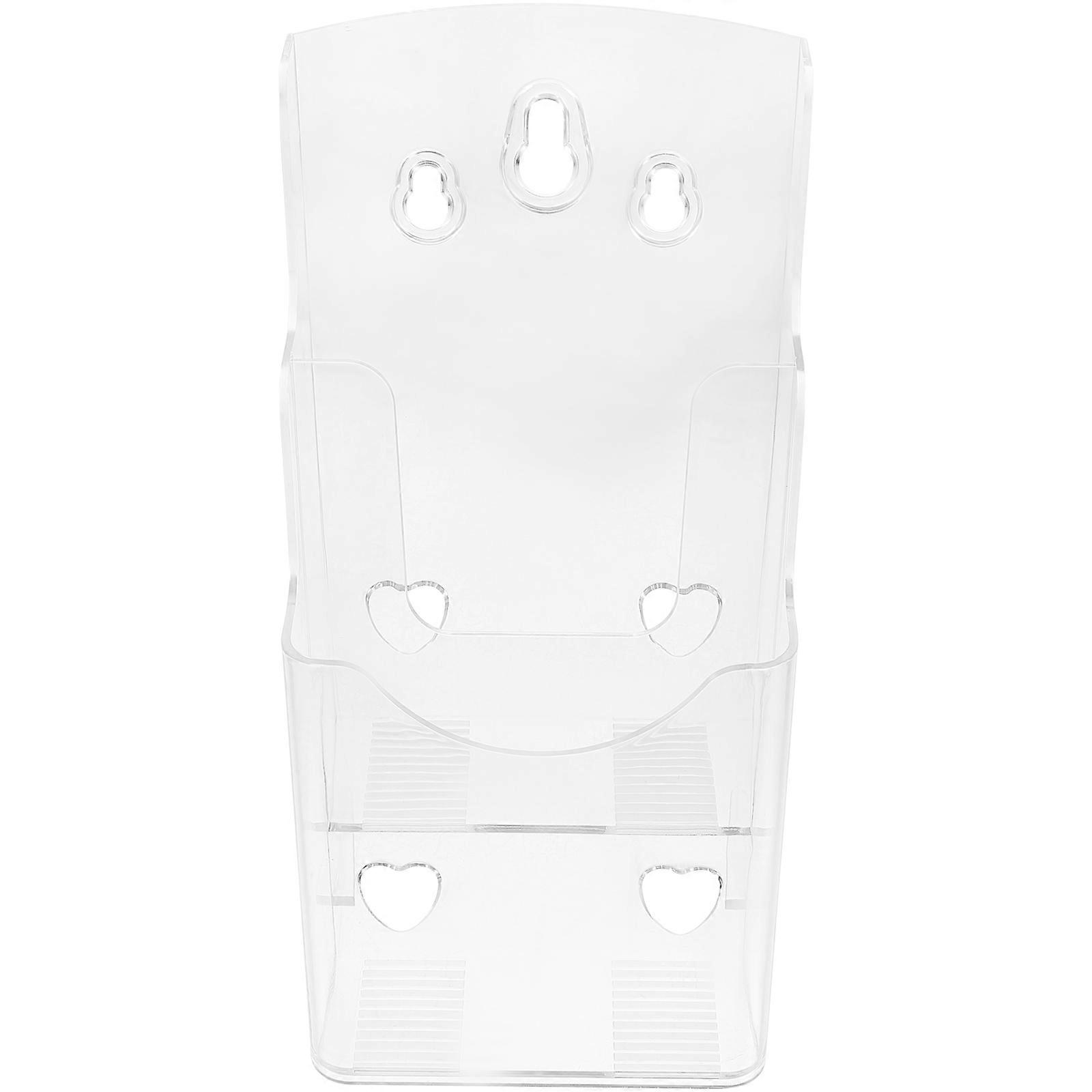 Wall Mount Brochure Holder for File Rack Transparent 4Pcs Desktop Organizer