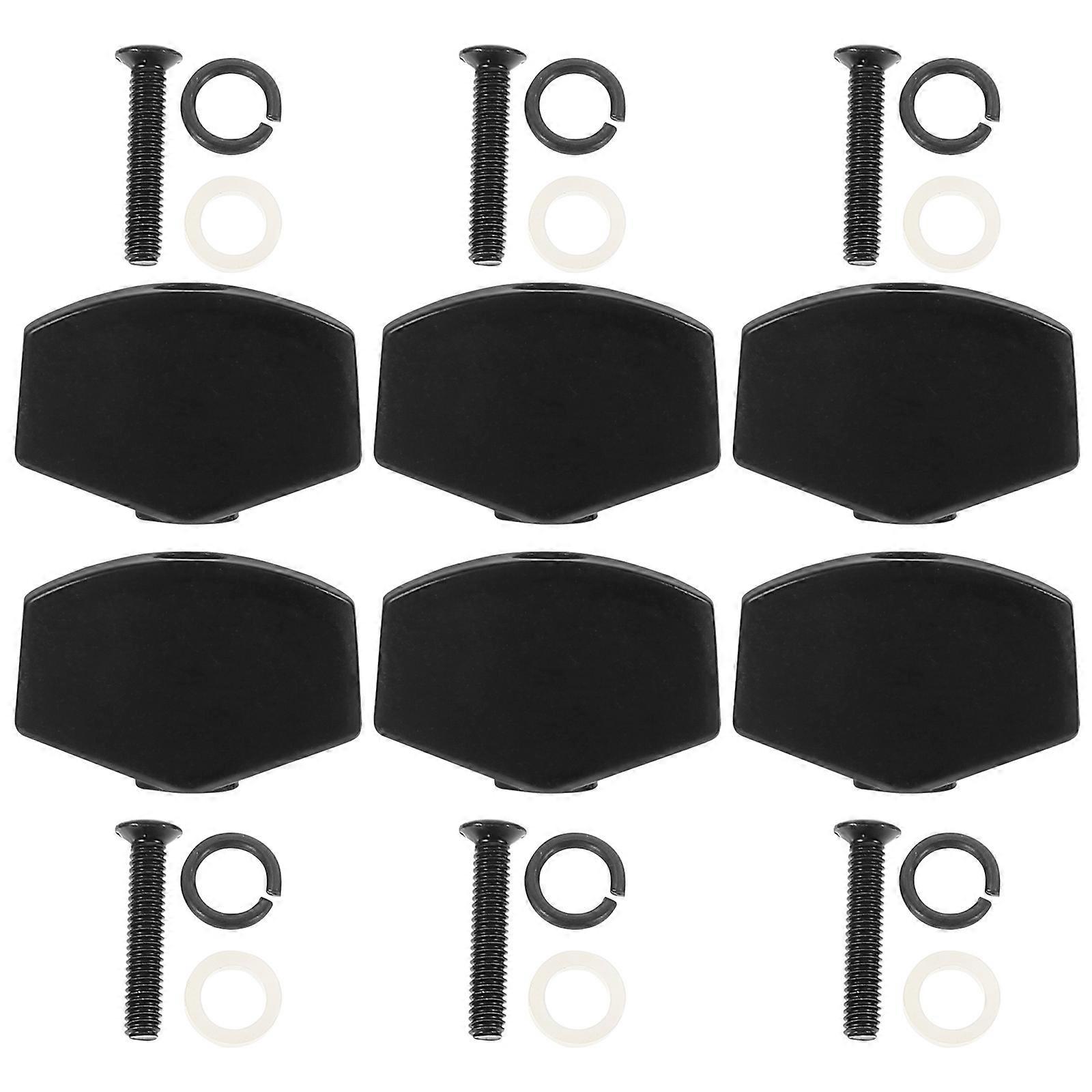 Guitar Tuning Caps Metal Tuner Handles for Tuning Use 6Sets Black