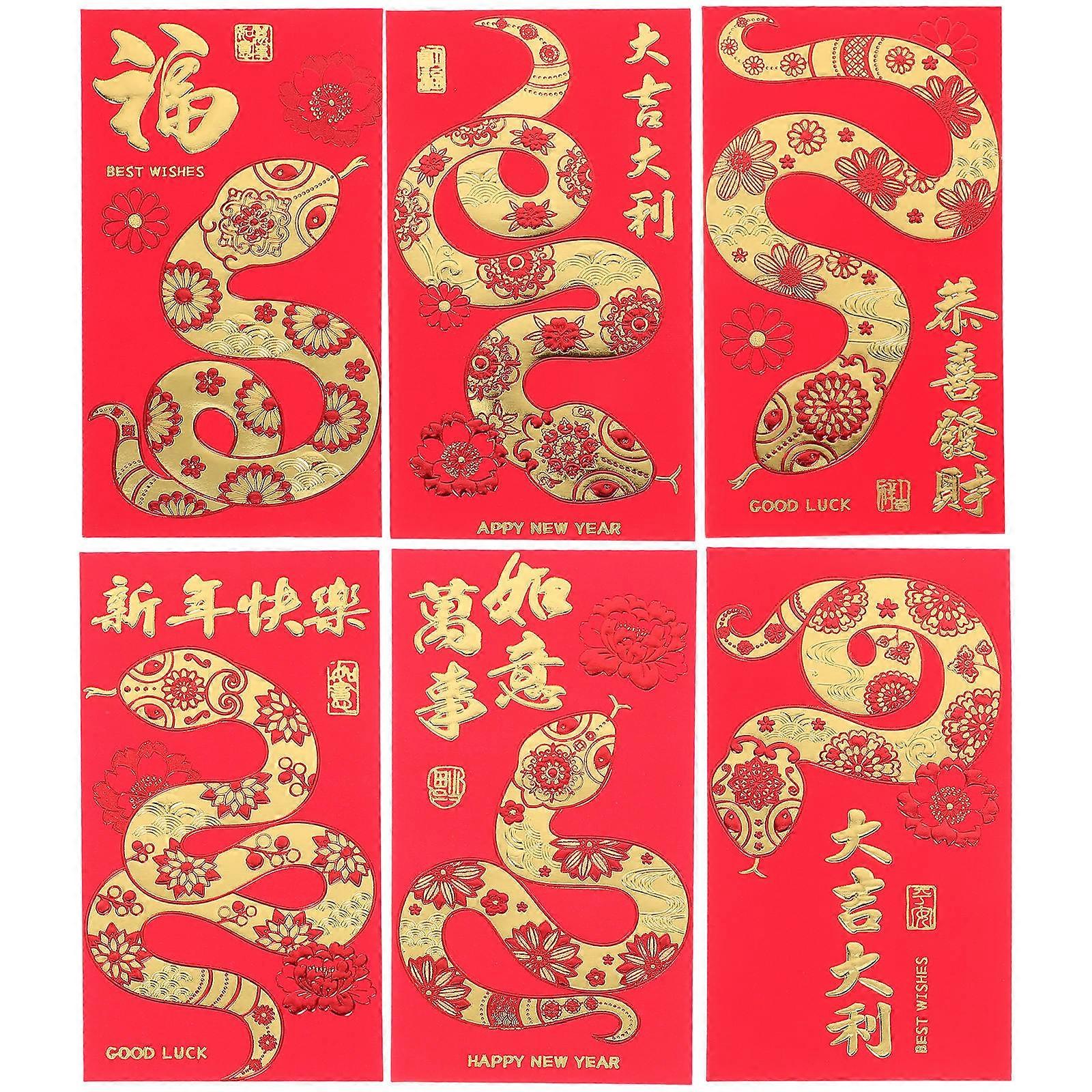 Chinese New Year Envelopes 36Pcs Assorted Color Paper Red Envelopes for Storage