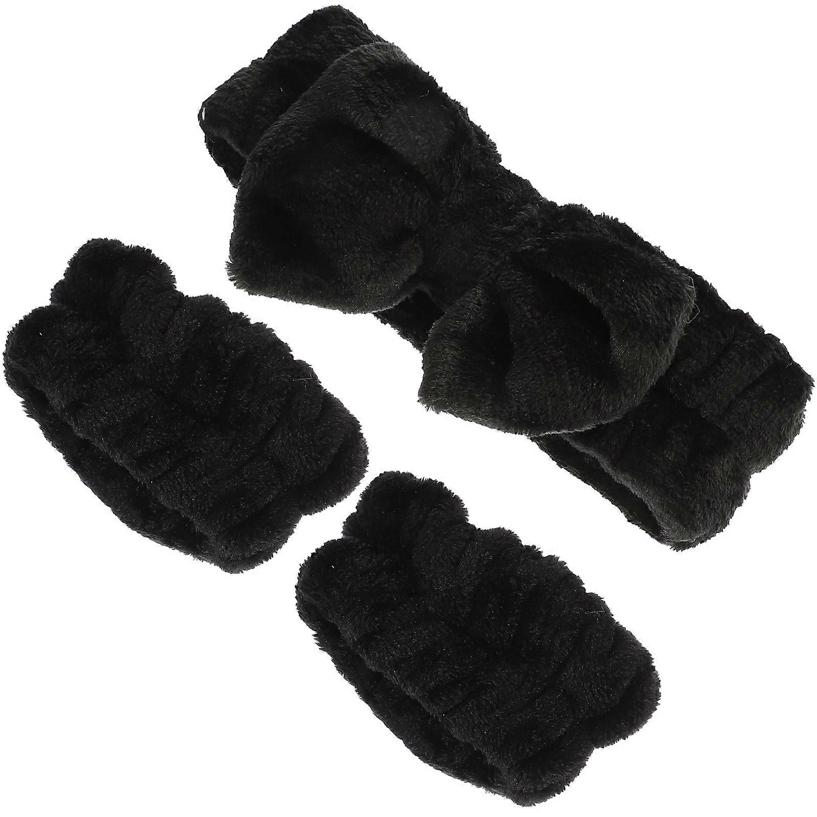 Face Washing Headbands Bowknot Headbands for Makeup 2Sets Black Bands