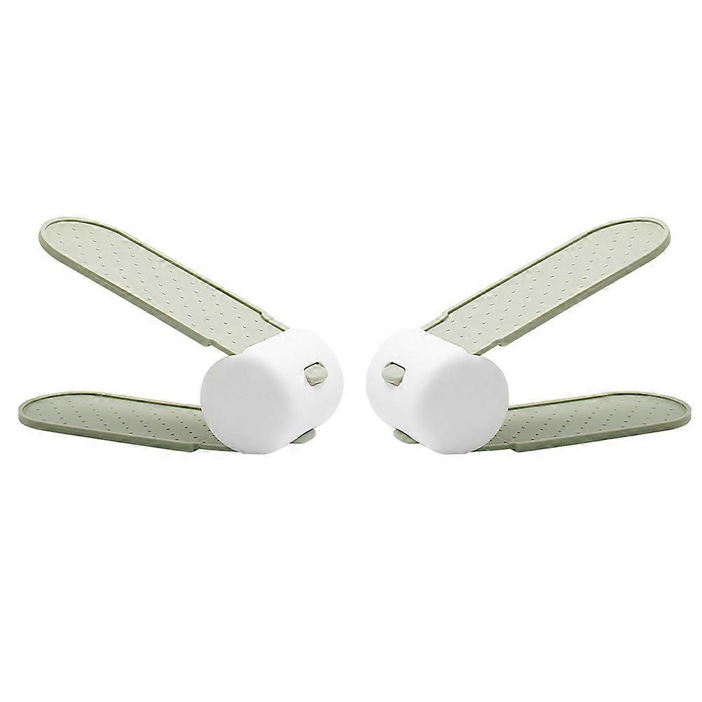 Space Saving Shoes Holder Rectangular Double Layer Shoes Slots Racks Green 4Pcs