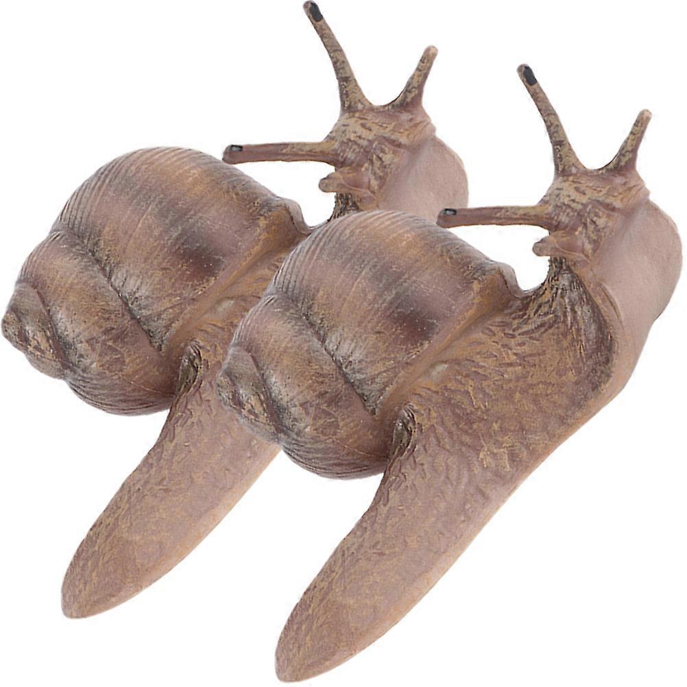 Light Brown Simulation Snail Figurine for Decoration 4Pcs Educational Model