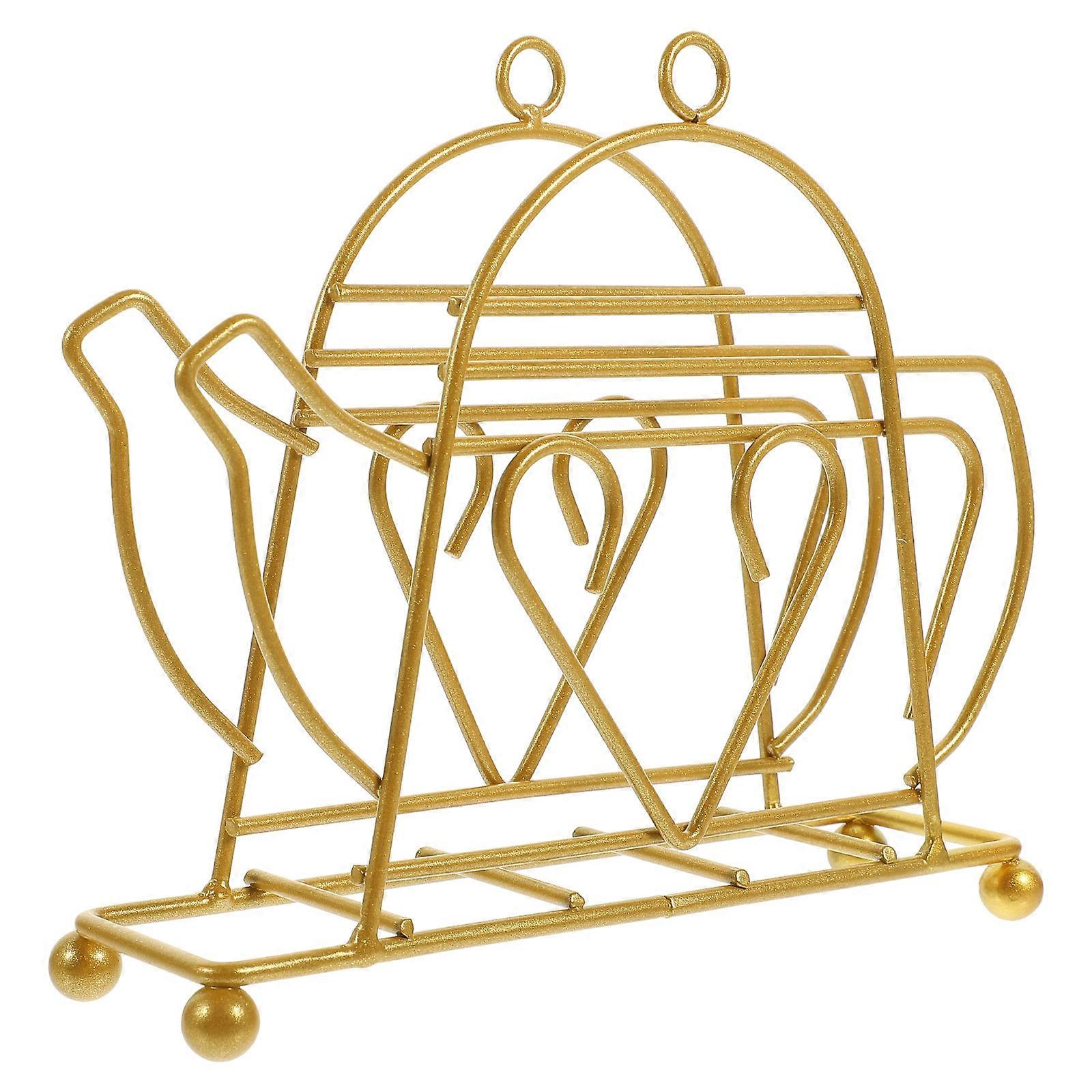 Golden Teapot Shape Freestanding Tissue Dispenser Napkin Holder For Indoor Use Outdoor Use And Parties 1Pcs