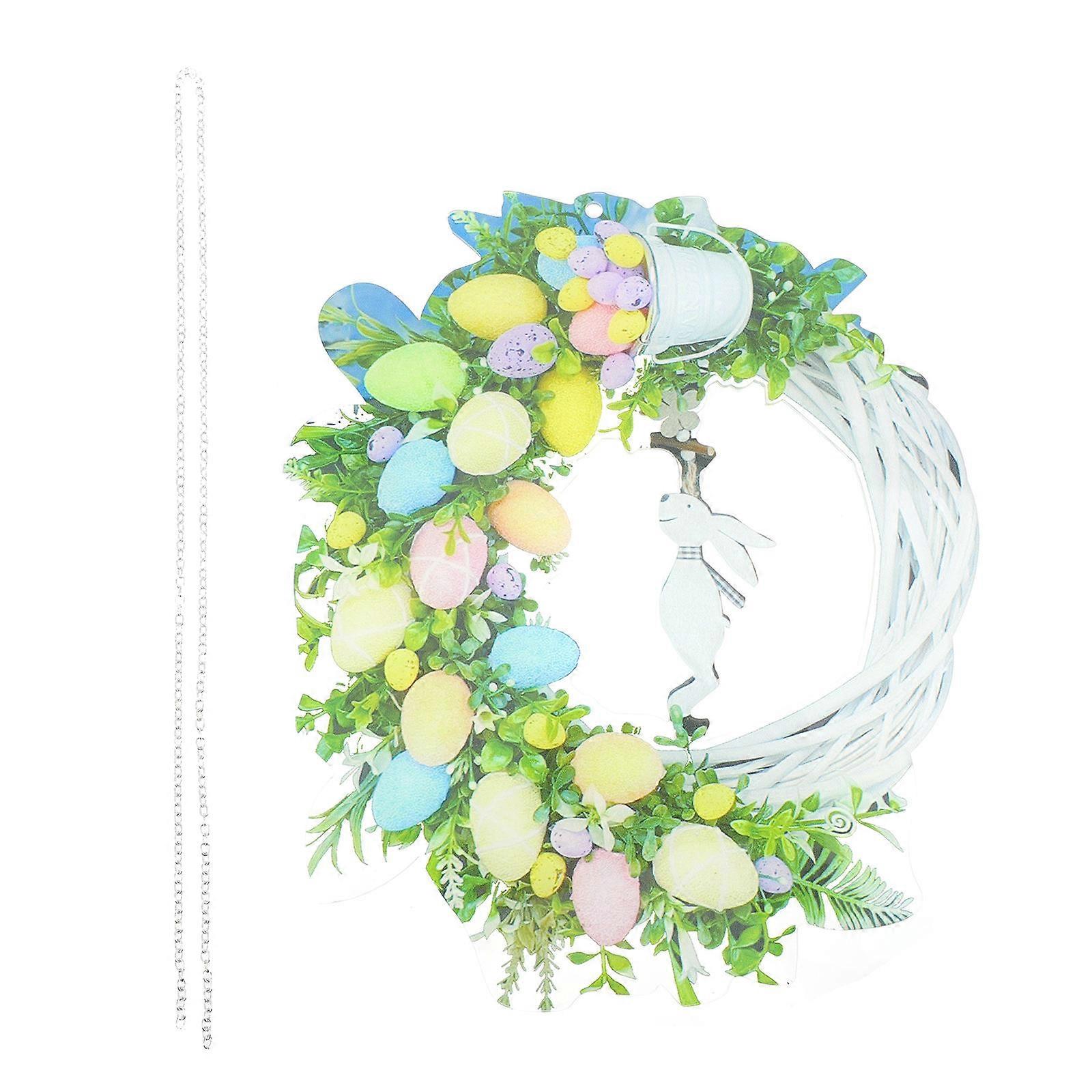 Wedding Decorative Wreath Bunny Tag Simulation Flower Hanging 2Pcs