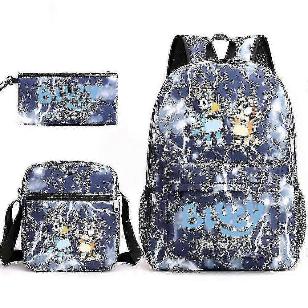 Bluey Three-piece Schoolbag Backpack High Quality