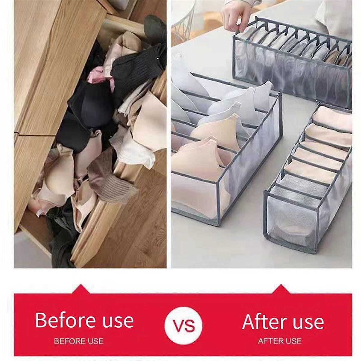 Underwear Bra Socks Organizer Storage, (Gray-11 Grids)