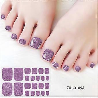 Solid Color Onion Pink Nail Stickers, Waterproof Toenail Stickers with Nail File - Simple Design, Bare Piece