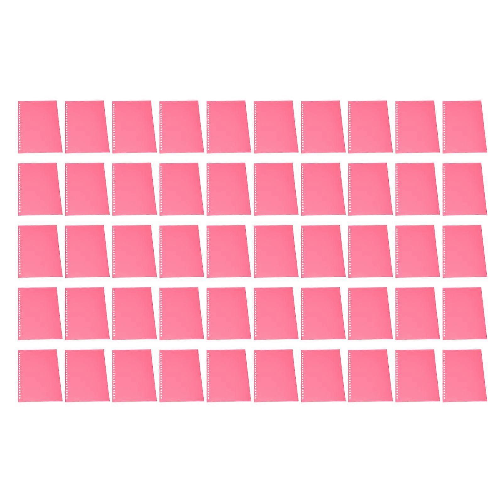 50Pcs Sheet Protector Paper Binding Cover Matte A5 20 Holes PP Plastic for Presentation Red