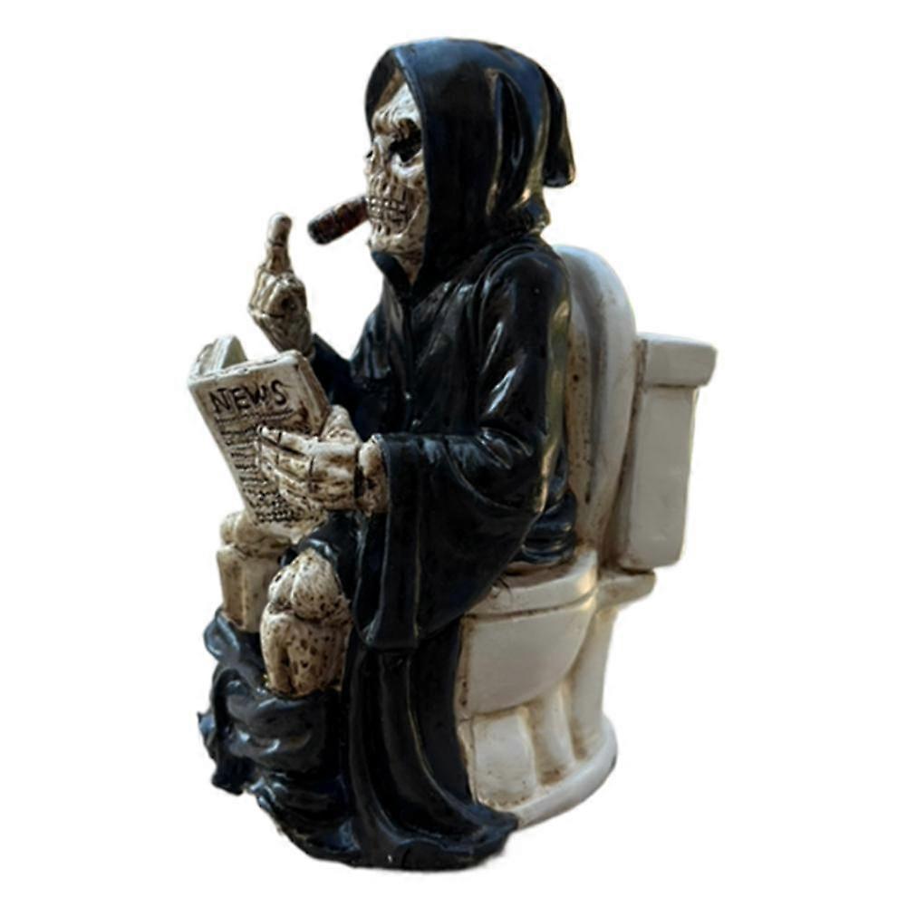 Mysterious Gothic Resin Toilet Lid Ornament for Bathroom Bookshelf and Car Decoration