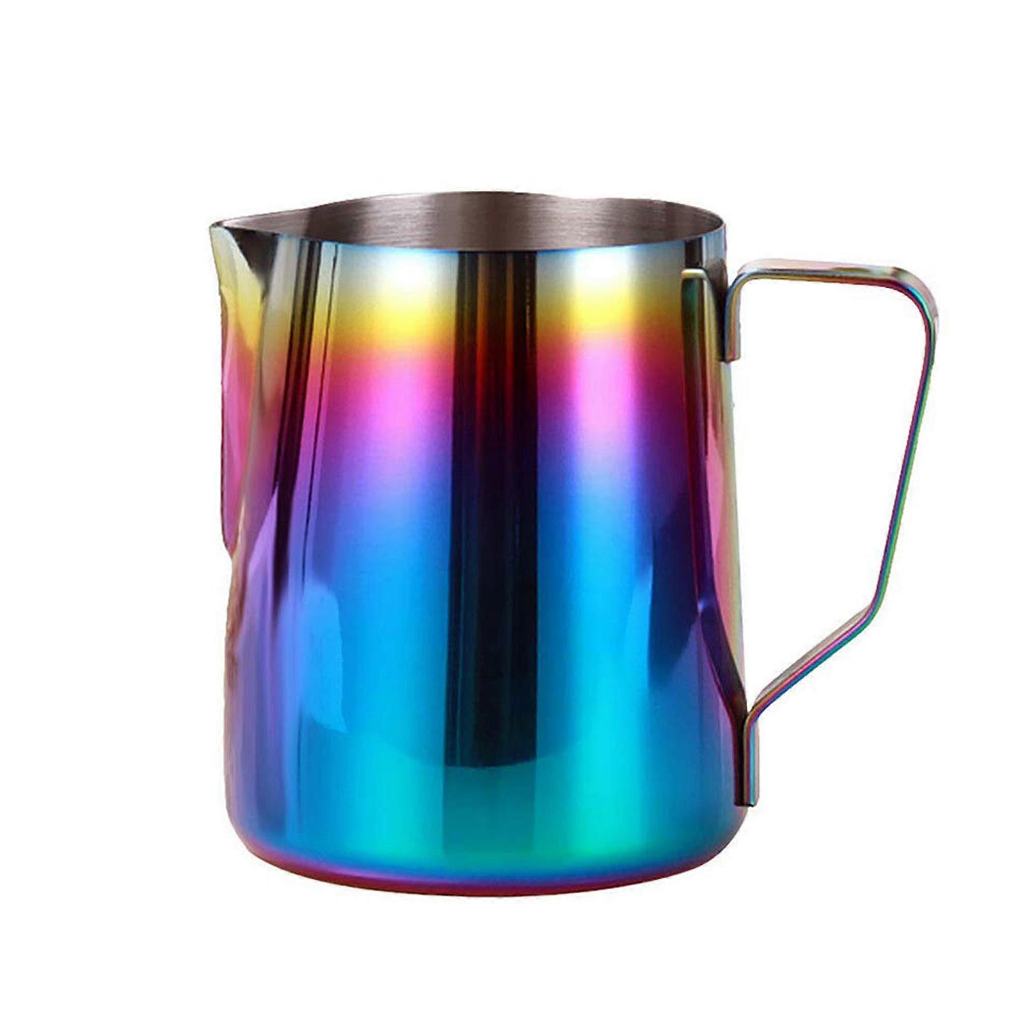 Milk Frothing Pitcher Jug Stainless Steel Rainbow Color Latte Art Pitcher 350ml 600ml 900ml Espresso Milk Steaming Frother