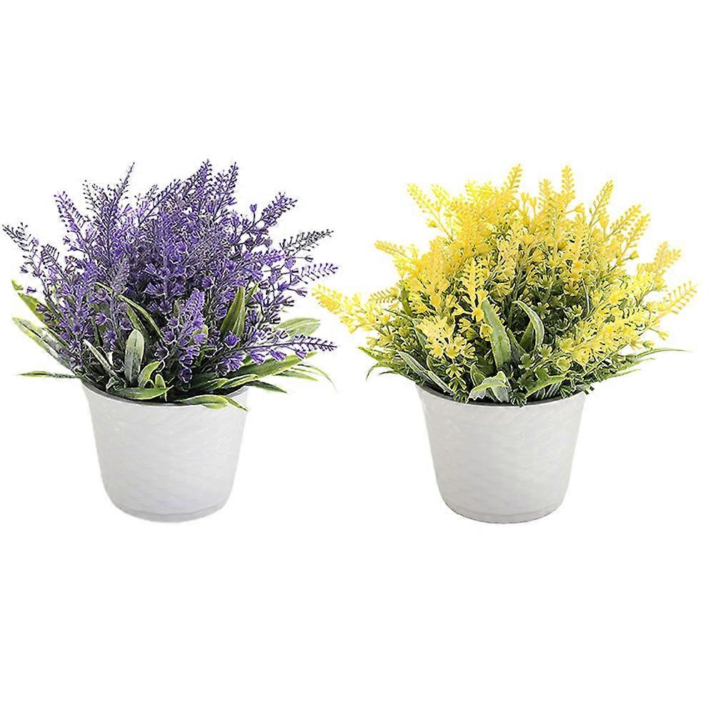 Artificial Lavender Flower Pot Decoration for Table 6Pcs