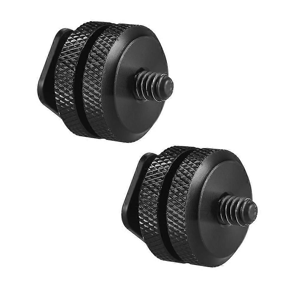 2pcs Camera Hot Shoe Mount To 1/4"-20 Tripod Screw Adapter Flash Shoe Mount For Dslr Camera Rig