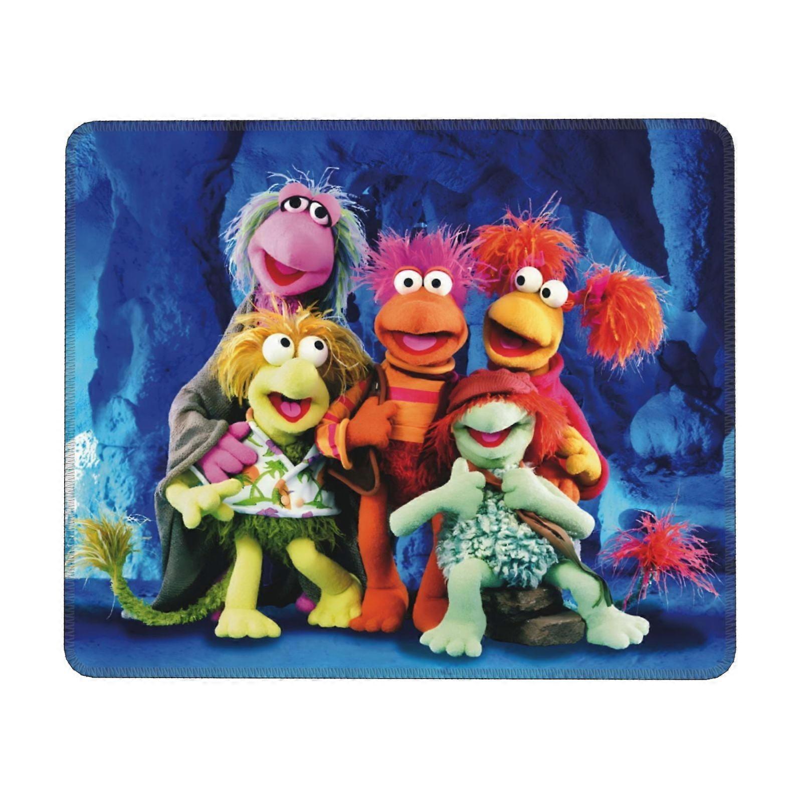 Fraggle Rock gummimusemåtte med låsekant, skrivebordsmåtte, skrivemåtte, multikode-spilmåtte, musemåtter til computere, bærbar computer, musemåtte