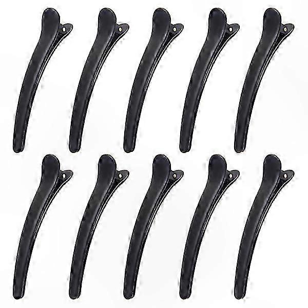 10-Pack Hair Clips for Styling - Durable Black Salon Tools