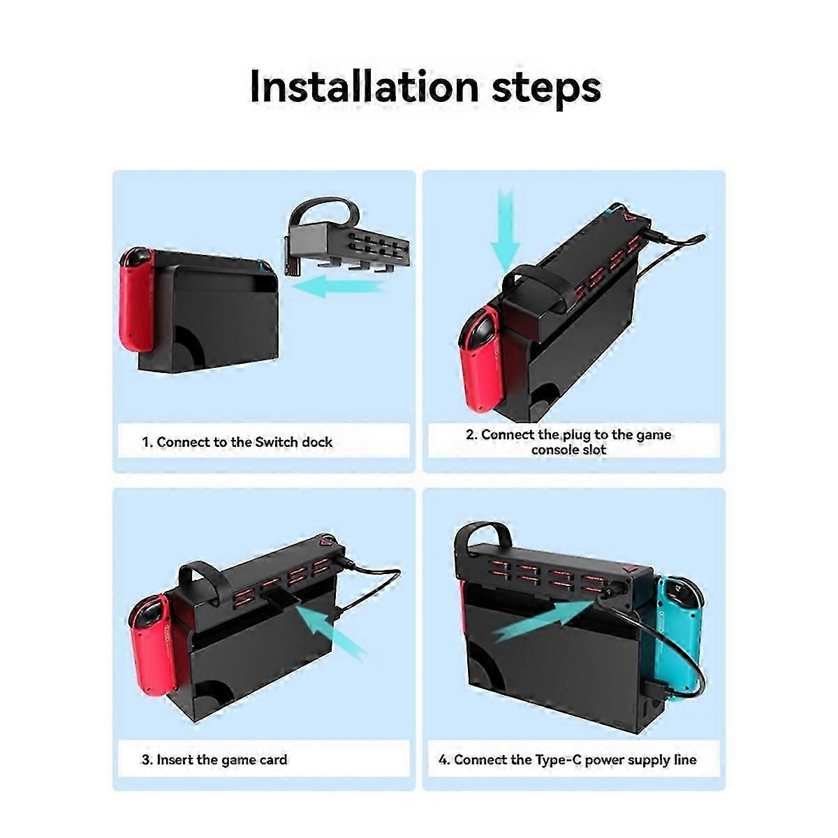 8-Port Game Card Switcher for Nintendo Switch Game Card Reader Wireless Switching Storage Expander f