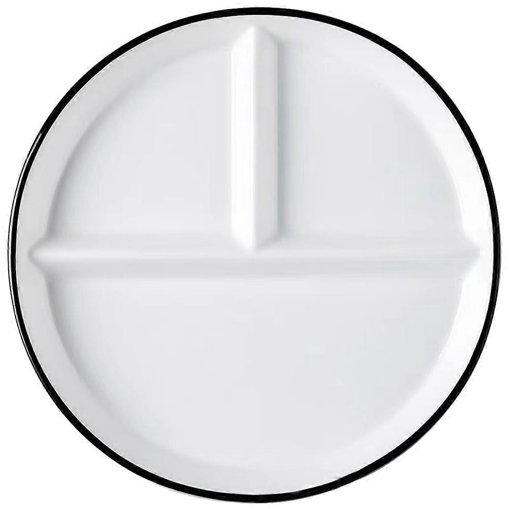 Ceramic Portion Control Plate 20 Cm Divided Dinner Plate Microwave Safe For Weight Management Home Use