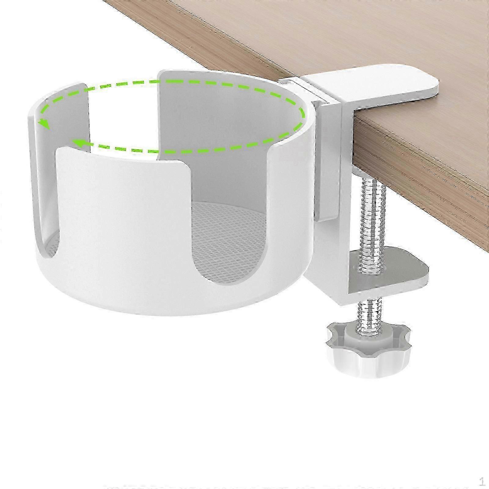 2025 Desk Cup Holder Clip on Table Easily Install Anti Spill Practical Desktop Organizer