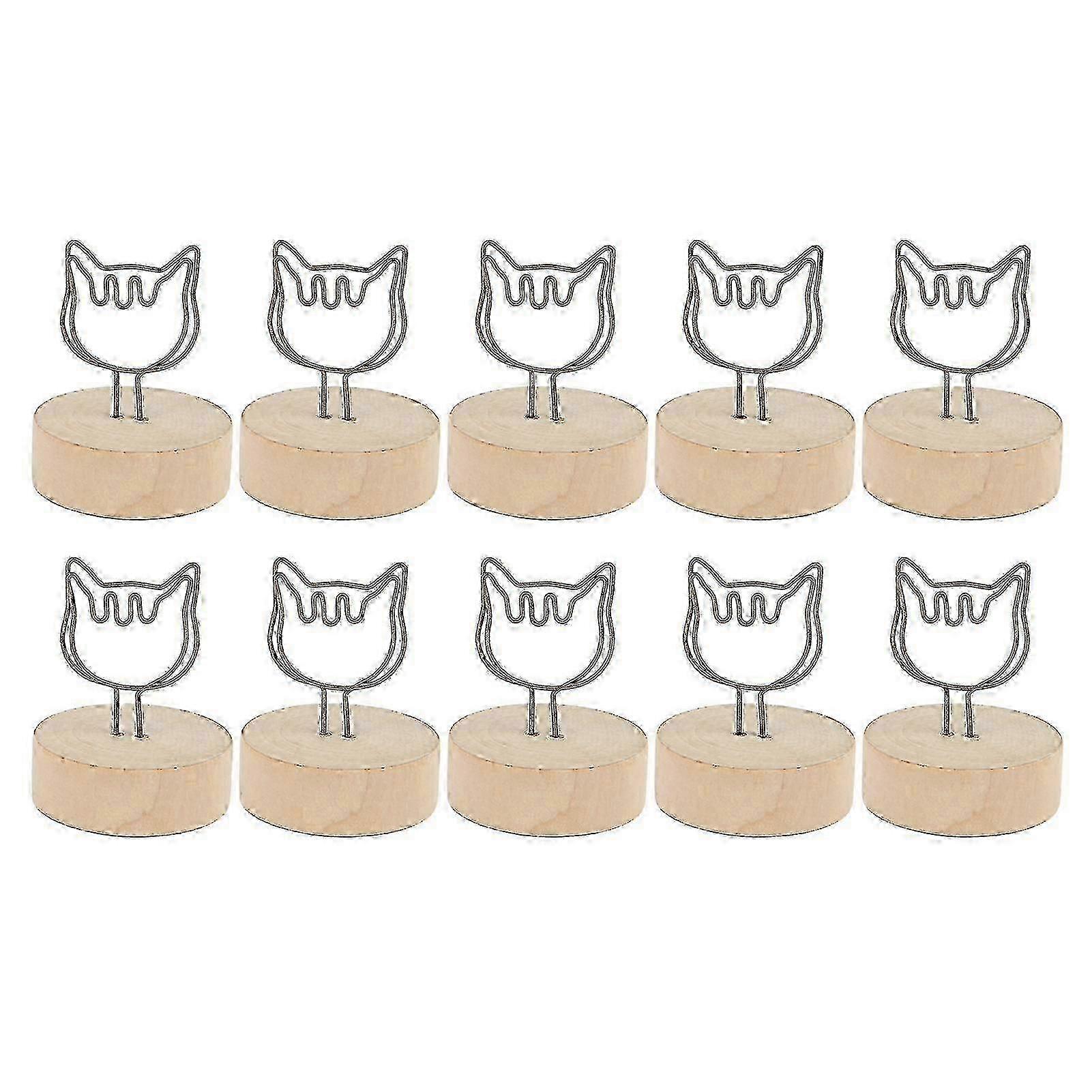 Cat Shape Table Number Holder - 10PCS Vertical Name Card Clips for Table Decoration