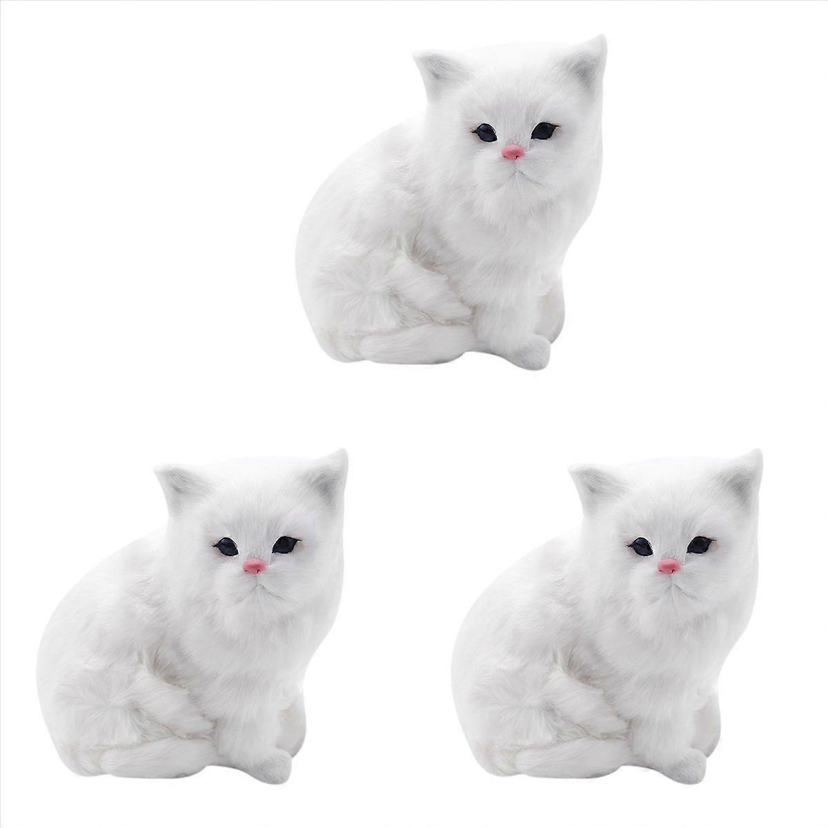 Realistic Cute Simulation Stuffed Plush White Persian Cats Toys