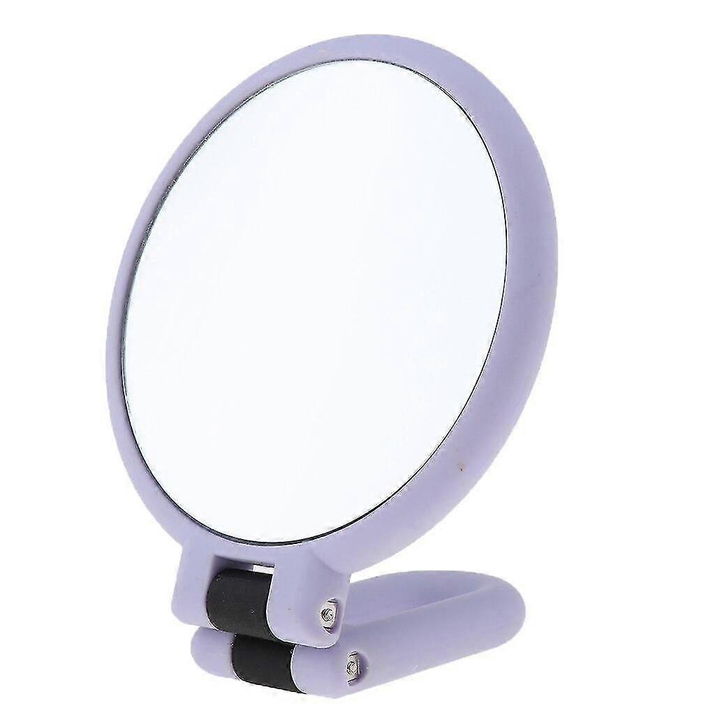 Double Sided 2x Magnification Travel Folding Compact Mirror, True Image|Makeup Mirrors(Purple)