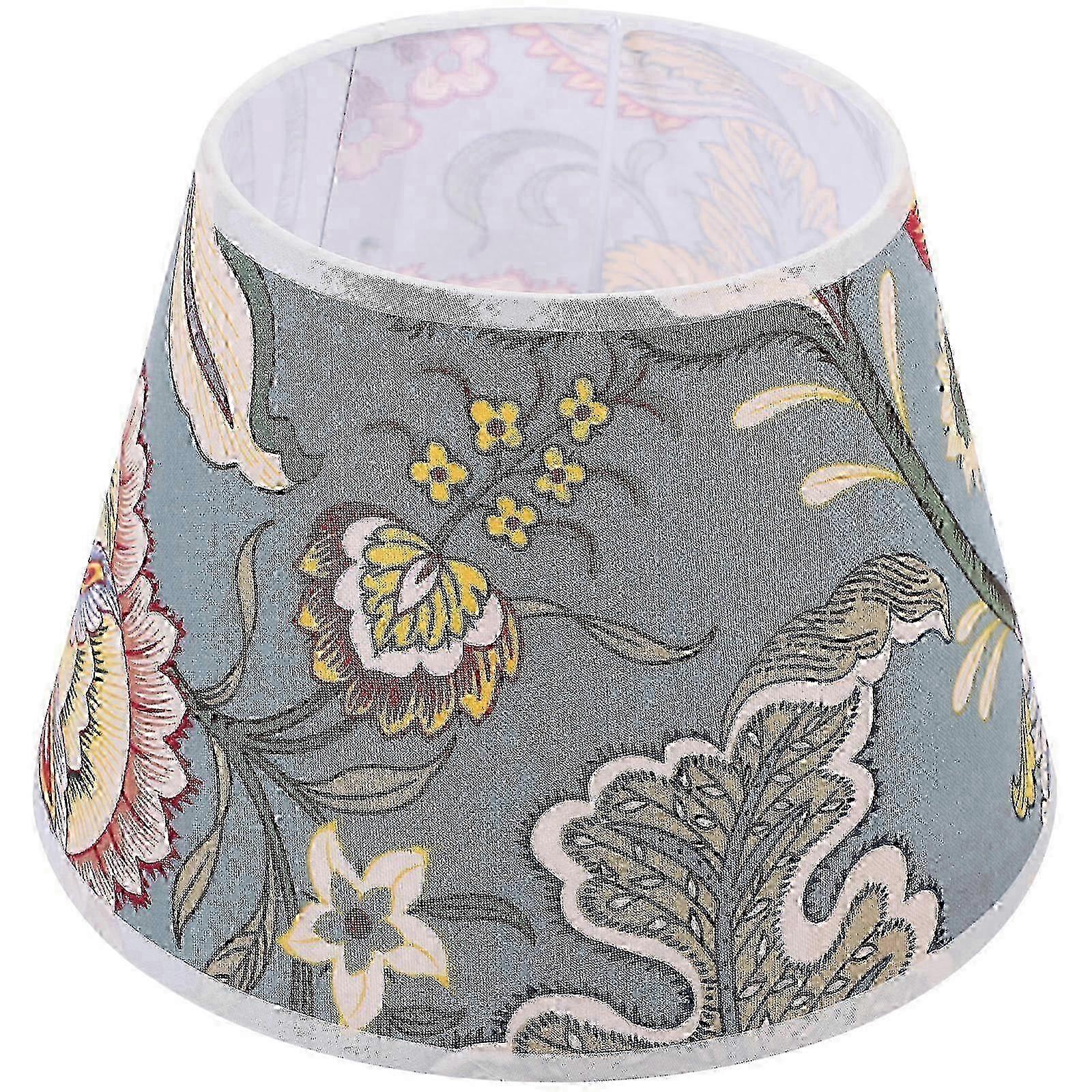 Table Lamps Flower Pattern Lampshade Romantic Warm Atmosphere Metal Fabric 1Pack