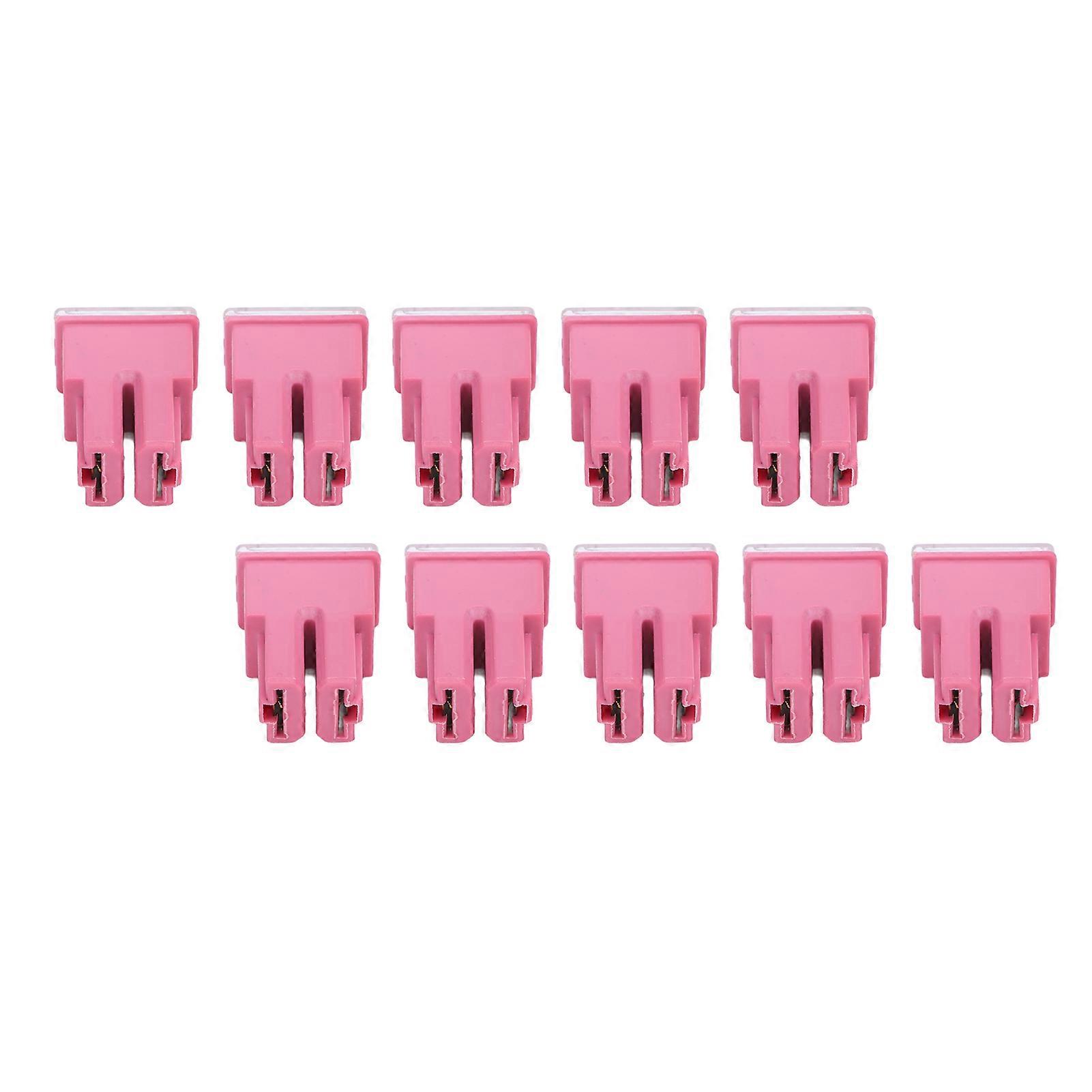 10PCS Slow Blow Fuses 30A 32V Double Straight Female Terminal Push in Type Fuse Set for Cars Trucks 