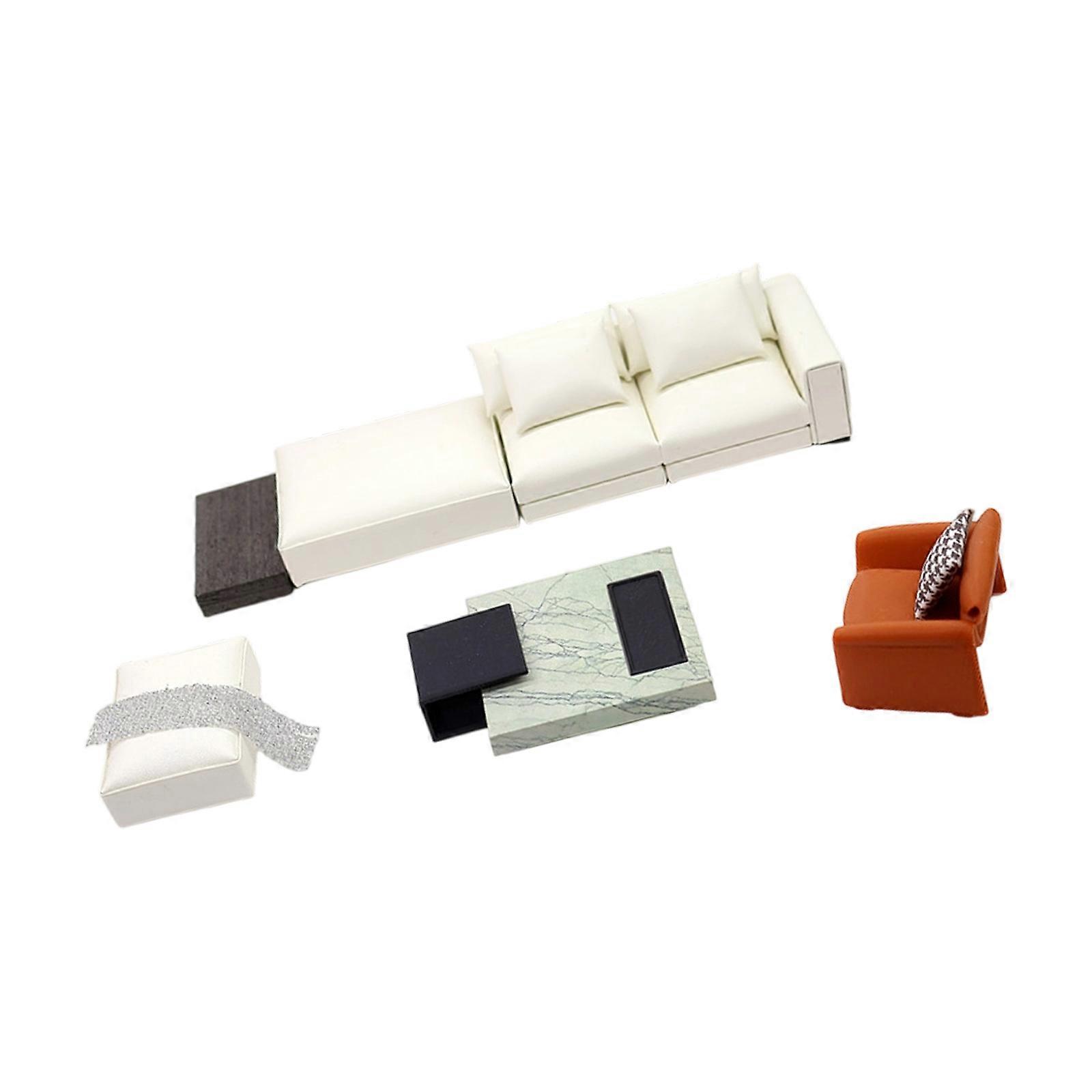 Compact 1/20 Scale Dollhouses Sofa For Model Displays Creative Projects And Photography  White